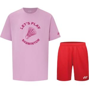 YONEX Повседневный спортивный костюм Unisex Crystal Pink топ + Tango Red низ