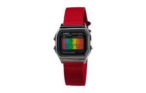 Casio Часы Retrofit Series с кварцевым механизмом, нейлоновым ремешком, унисекс, черный циферблат