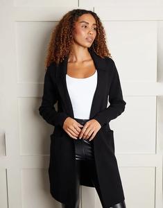 Вязаное пальто-пиджак "Вивьен" черного цвета от Threadbare.