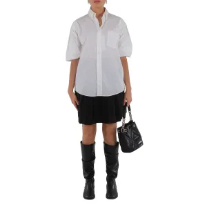 Женская белая хлопковая рубашка с коротким рукавом Mm6 Maison Margiela