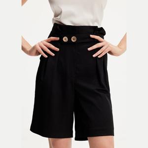 Шорты-Бермуды с завышенной талией и складками Smart And Joy, черный