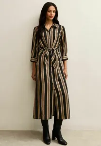 Полосатое платье-рубашка миди New Look, Black Pattern