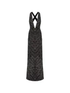 Макси-платье с V-образным вырезом и узором Missoni, черный