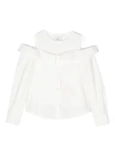 Блузка с открытыми плечами FENDI KIDS, белый