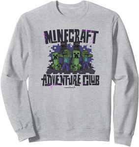 Толстовка Minecraft Adventure Club с изображением группы враждебных мобов, серая