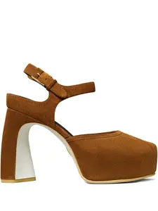 Босоножки на платформе с открытым носком Tory Burch, коричневый