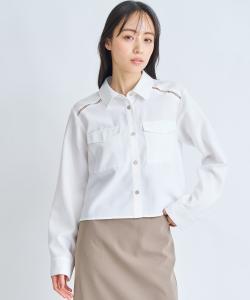 Укороченная рубашка с большими карманами Noela, цвет Off White