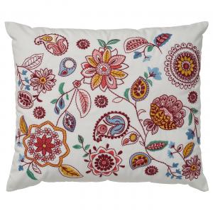 Подушка, белая, многоцветная/вышивка, 50x58 см. IKEA Fjällfryle