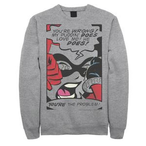 Мужской свитшот с изображением Харли Квинн и плачущего комикса DC Comics