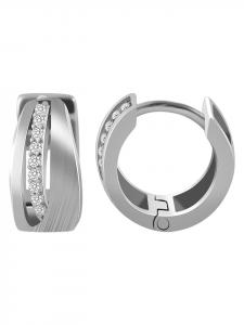 Adeliás Женские серьги - серьги-кольца на шарнирах из серебра 925 пробы с кубическим цирконием в серебре