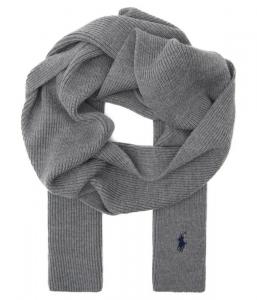 Шарф шерстяной Polo Ralph Lauren с логотипом, серый