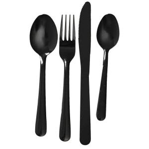 Набор столовых приборов HOWHOMELY Mono 16-tlg., черный - металл - 23 x 12 x 5 см