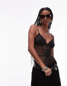 Мягкий боди Lola из кружева ASOS DESIGN черного цвета