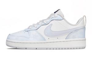 Nike Court Borough Snow Slip Resistant Cushioning Abrasion Resistant Low top Kids' Skateboarding Shoes White Teenagers