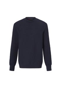 Вязаный хлопковый свитер с круглым вырезом PADDOCK'S, темно-синий