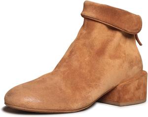 Женские ботильоны Miss Left для повседневной носки, для девушек, на низком массивном каблуке, с круглым закрытым носком, с задней молнией, дизайн с отворотом, удобная обувь, размеры US 4-16, Camel