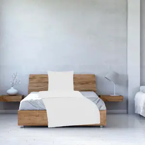 Комплект постельного белья из сирсакера 135x200, 2 предмета, на молнии, белый