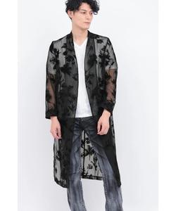 Кардиган макси с цветочным налетом из органзы Tornado Mart, цвет Black