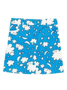Вельветовая юбка с принтом Stella Mccartney Kids, синий