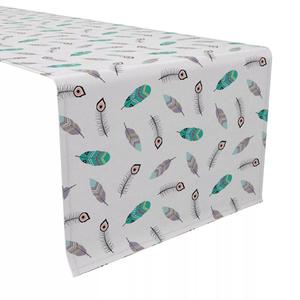 Дорожка для стола, 100 % хлопок, 16x72 дюйма, перья с принтом в стиле бохо