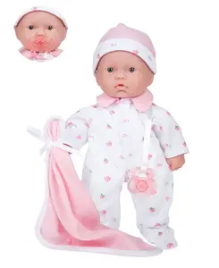 Кукла-Младенец La baby, кавказская, 11 дюймов, мягкое тело, розовый наряд Jc Toys, pink