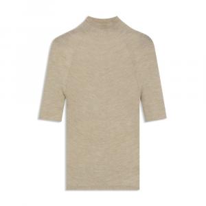 Свитер с круглым вырезом из мериносовой шерсти BOSS, светло-бежевый