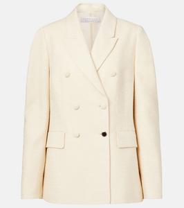 Двубортный шелковый блейзер Sedna Gabriela Hearst, слоновая кость