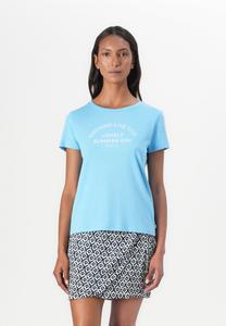 Футболка с принтом BASIC PRINT TOM TAILOR DENIM, светло-голубой