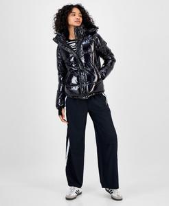 Женская пуховая куртка Ella с капюшоном, манжетами и отверстиями для больших пальцев S13, Onyx