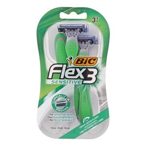 Одноразовые бритвы Flex3 Sensitive Bic, количество 3 шт.