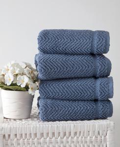 Набор из 4 полотенец для рук Maui OZAN PREMIUM HOME, цвет midnight blue