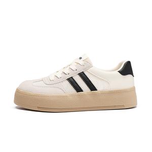 ZHR Низкие женские кроссовки для скейтбординга бежево-черного цвета