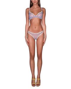 Прозрачные трусики-стринги из тюля Fleur du Mal, белый