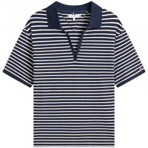 Поло для мужчин Tommy Hilfiger, темно-синий белый stripes 0bf