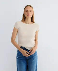 Футболка с круглым вырезом и регланными короткими рукавами Boss Orange, пастельно-розовый