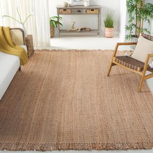 Ковер SAFAVIEH, 305 x 427 см, Natural Fiber Collection, Natural, ручной работы с кистями из джута, идеален для помещений с высокой проходимостью в гостиной, спальне (NF467A)