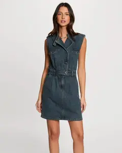 Короткое прямое ковбойское платье Morgan, синий