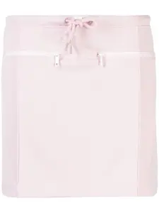 Мини-юбка с нашивкой-логотипом и кулиской Courrèges, розовый