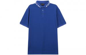 Футболка поло весна-лето 2023 мужская королевский синий EMPORIO ARMANI