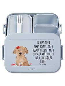 Mr. & Mrs. Panda Ланчбокс с изображением собаки и надписью пастельно-голубого цвета