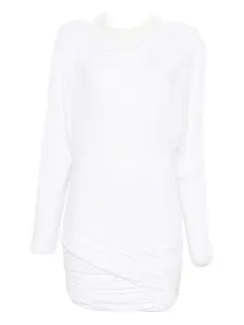 Платье Luna с драпировкой и воротником-хомут Christopher Esber, белый