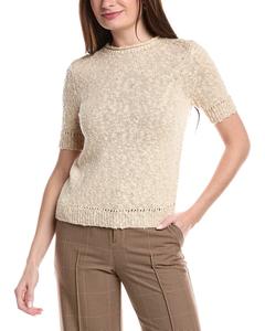 Футболка с круглым вырезом Lafayette 148 New York High, айвори