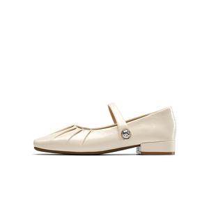 Женские туфли Мэри Джейн бежевые EBLAN