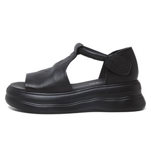 OULISASI Женские сандалии на одной застежке черные, цвет Black