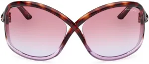 Солнцезащитные очки Tom Ford FT 1068 Bettina 56Z, градиентный блонд, цвет «гавана», переход от прозрачно-фиолетового к светло-русому