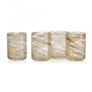 Mikasa Color Swirl Набор медовых двойных старомодных стаканов из 4 предметов, желтый