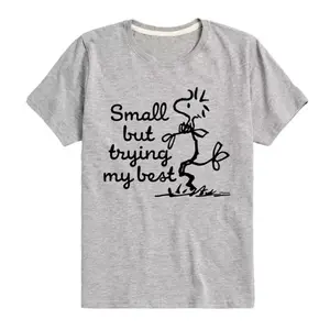 Футболка для мальчиков 8-20 лет с принтом "Peanuts: Вудсток, маленький, но старается изо всех сил" Licensed Character, серый