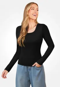 Футболка с длинными рукавами Cupshe, Black