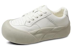 Женские противоскользящие легкие дышащие низкие кеды для скейтбординга WENPU, цвет экрю, высота подошвы 4,5 см