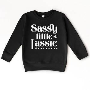 Стильный детский свитшот Sassy little lassie The Juniper Shop, Black